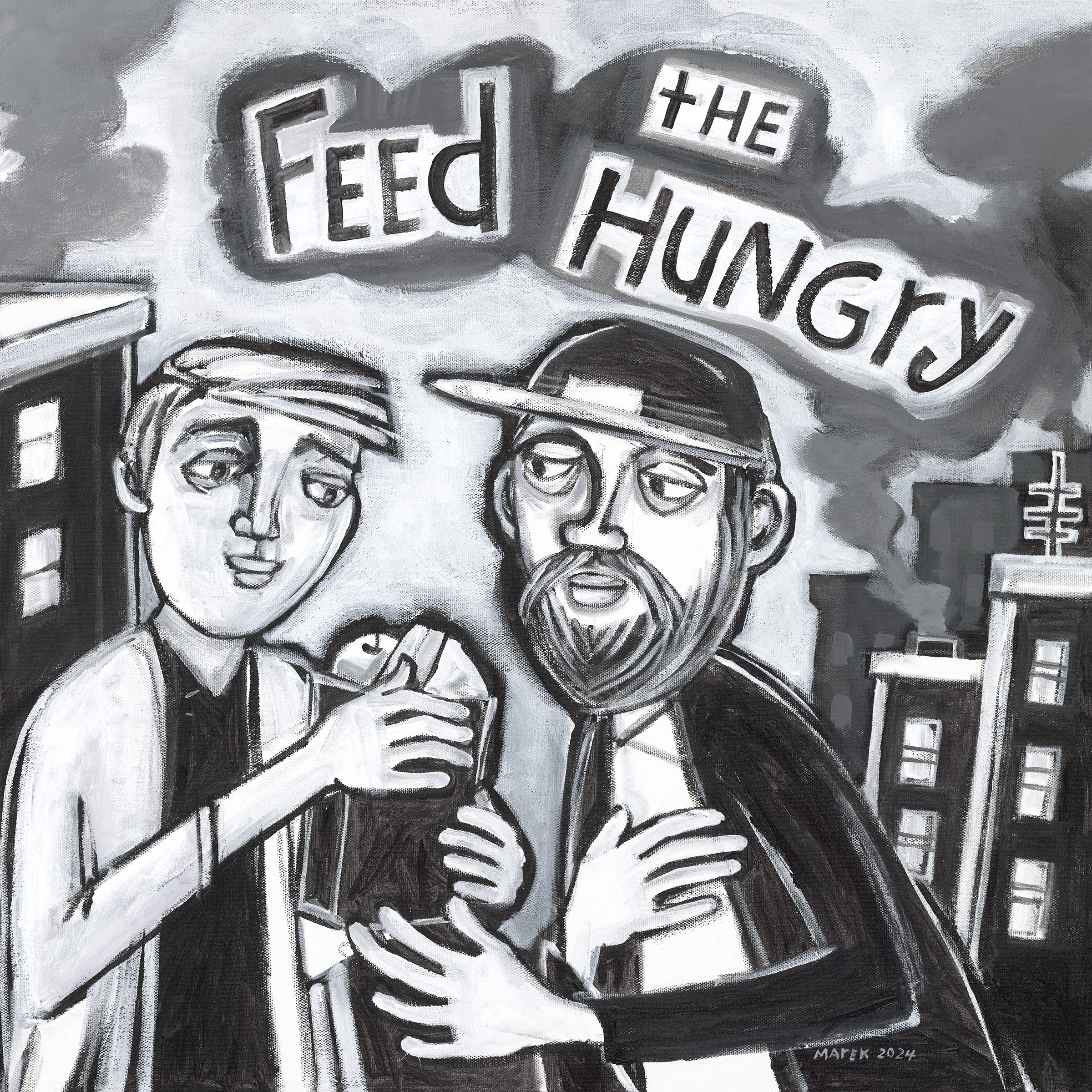 1 of 10 illustrations of the seven Corporal Works of Mercy