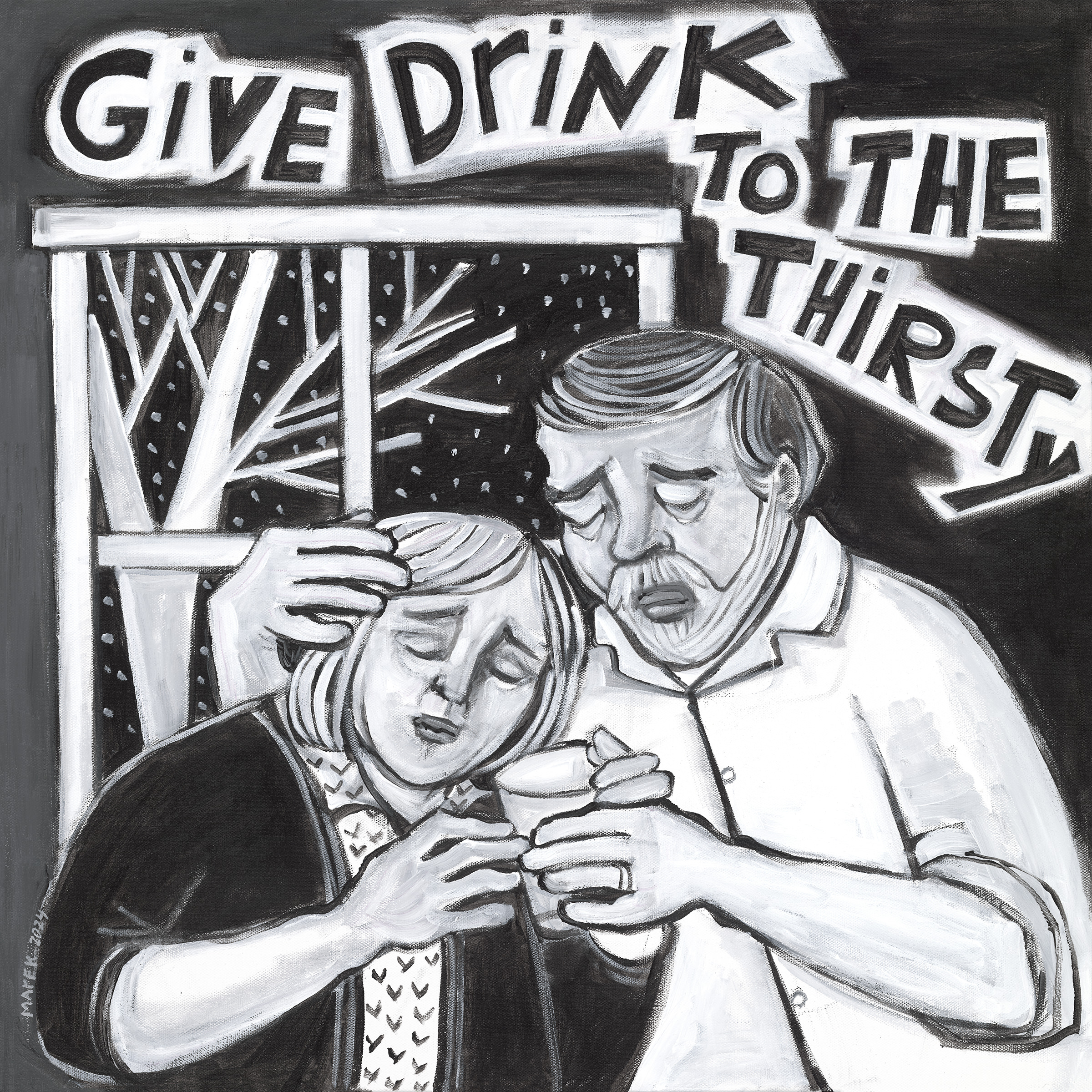 3 of 10 illustrations of the seven Corporal Works of Mercy