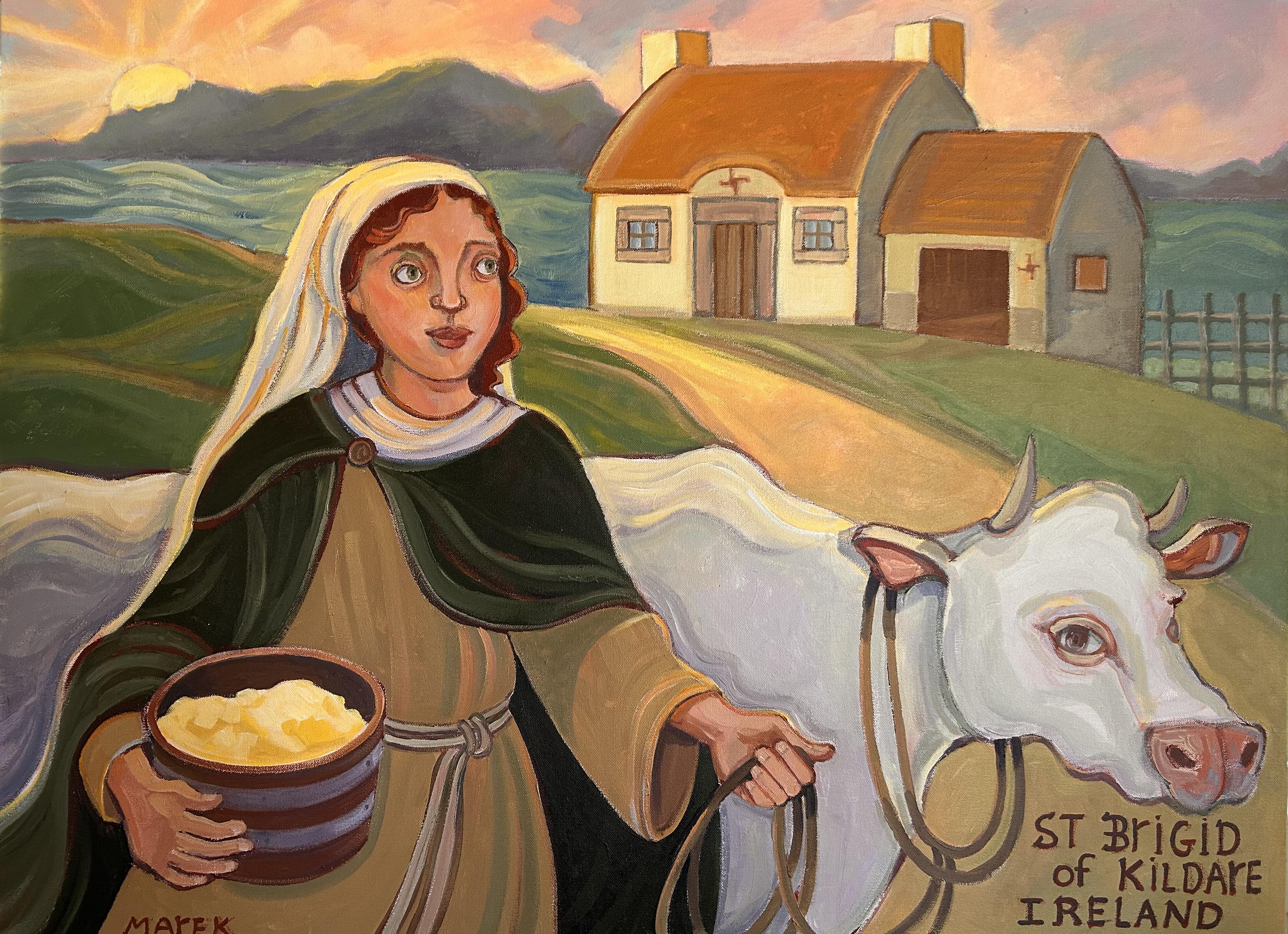 St. Brigid (2) (with cow) (450-525) Ireland